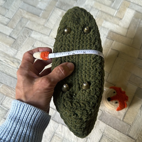 Vintage Contessa velvety chenille woven lined bag w/ wooden handle from Japan - Picture 8 of 9